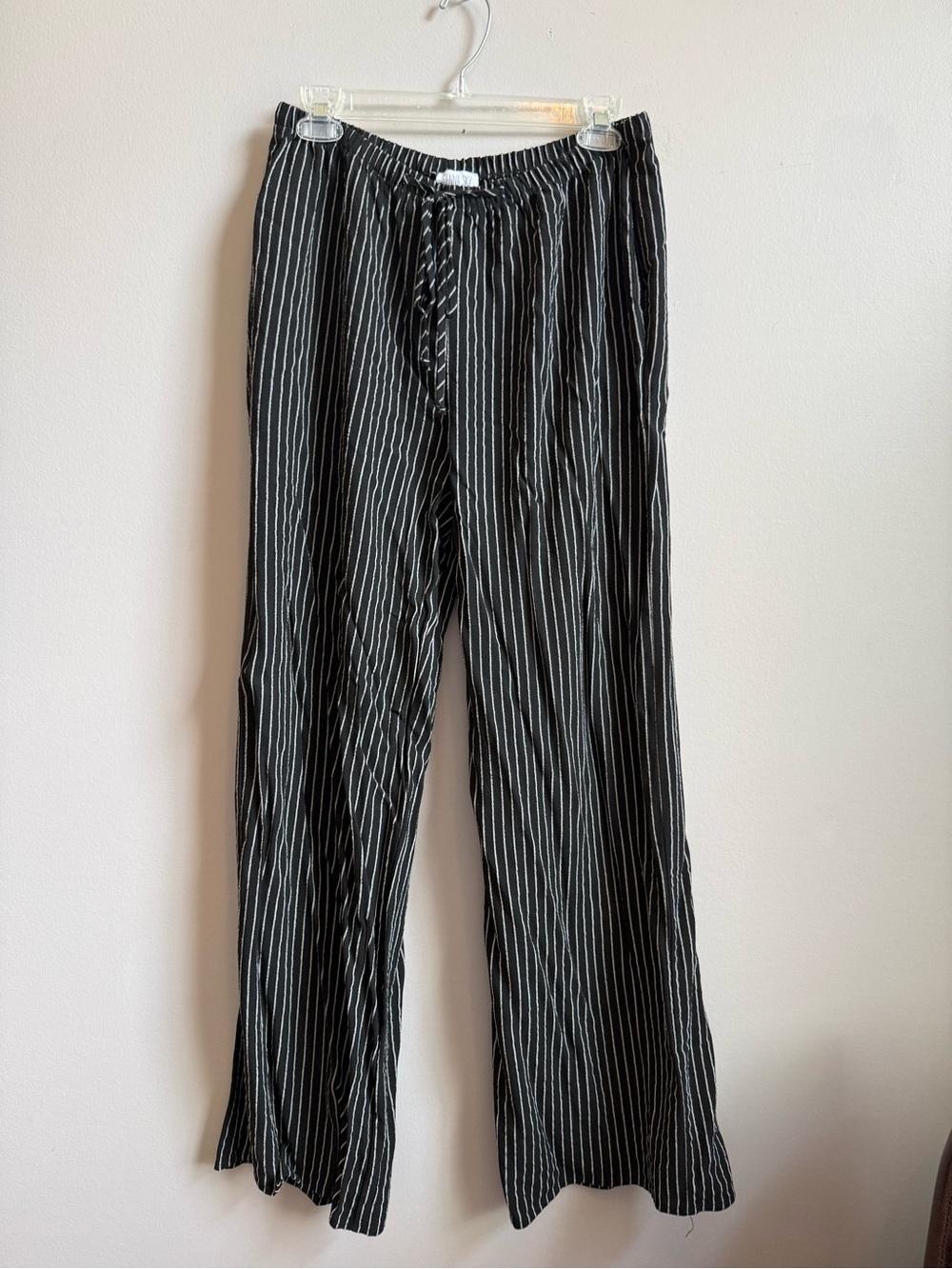 Sienna Sky Black Pinstripe Drawstring Pants